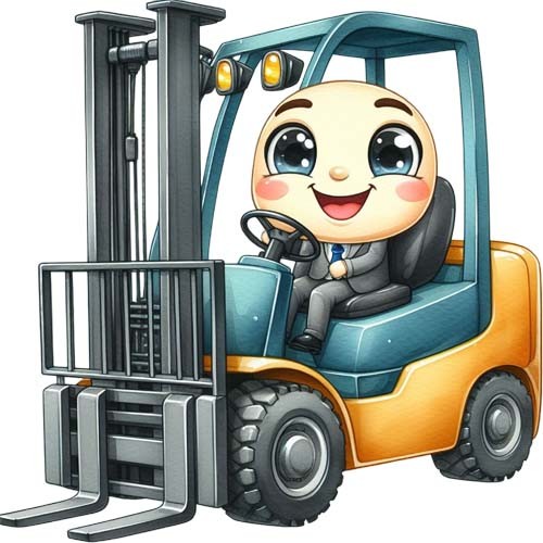 Colour forklift truck - forklift,
