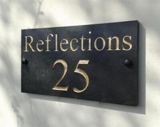 Deep engraved slate house - engraved,