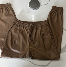 Zara Tan Fake Leather Trousers