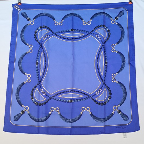 Cartier pure silk blue scarf - cartier,