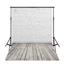 White Brick Wall With Wooden
