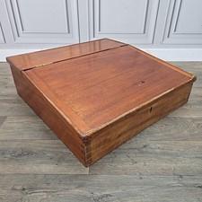 Large Antique Victorian Mahogany Writing Slope Desk Box - Storage Drawers - Wood