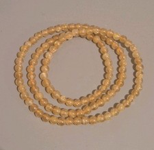 Natural Yellow Apatite Beaded Crystal Triple Wrap Stretch Bracelet Necklace 5mm