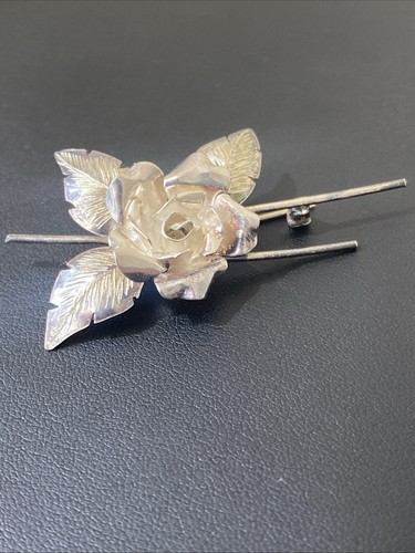 Silver flower pin - brooch, used