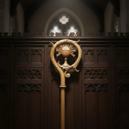 Wooden crozier bishop - bishop, staff