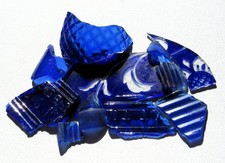 Vintage Cobalt Blue Glass Pieces for Upcycled Craft Projects Poison Bottles