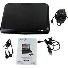 Maxtek 10" Portable DVD Player USB SD Card Slot Black Rotating Screen