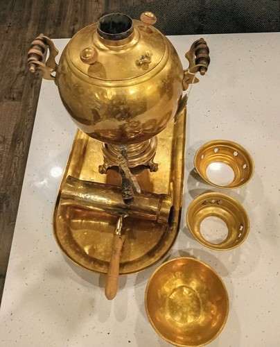Antique brass samovar with - ,
