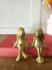 Vintage Pair of Brass Sitting Dogs