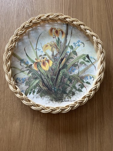 Vintage melamine wicker tray - melamine,