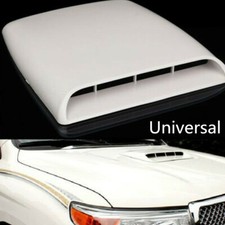 Car Air Intake Hood Scoop Bonnet Decorative Vent Cover ABS Plastic White
