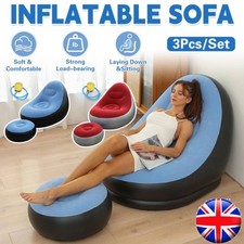 Deluxe Inflatable Sofa Lounger Ottoman Couch Gaming Chair Foot Stool Seat Air