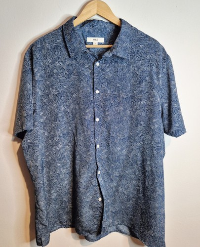 Blue abstract shirt 3xl - m&s,