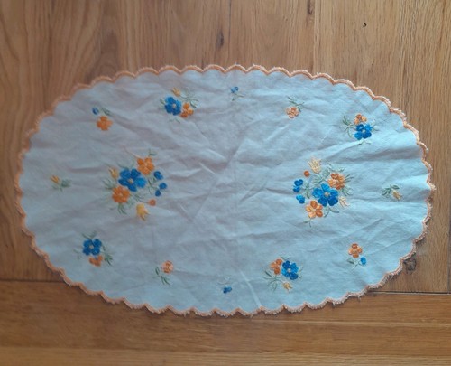 Vintage oval doily with - vintage, hand