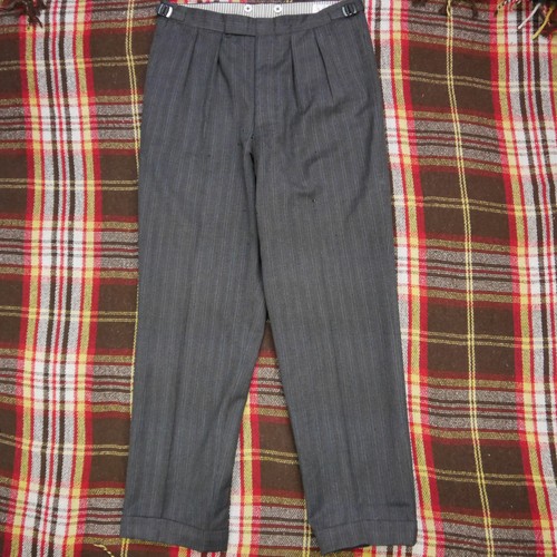 Vintage 50s grey wool stripe - vintage,