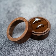 Round Wooden Ring Box Ring