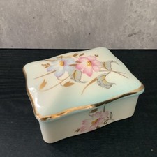 Vintage Palissy Petite By Royal Worcester Trinket Box With Floral Decoration