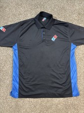 Dominos Gear Polo Shirt Mens L Black & Blue Employee Work Uniform Pizza