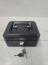 Cathedral Products 6-Inch Key Lock Cash Box with Removable Coin Tray Black