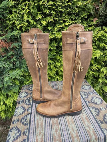 Dukes long tassel boots tan - tassel,
