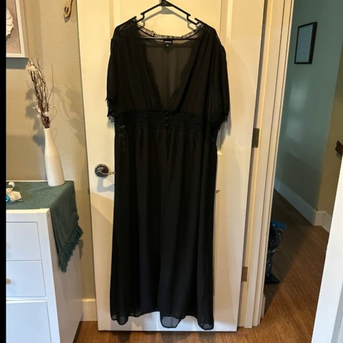 Torrid black sheer chiffon - black,