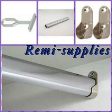 OVAL FULL KIT EXTRA STRONG WARDROBE CHROME HANGING RAIL MANY SIZES WITH SCREWS 
