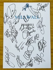 Hand Signed A4 Team Sheet -
