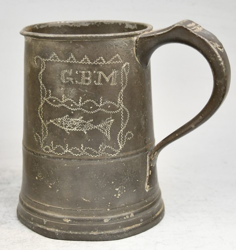 Fine antique pewter quart - antique,