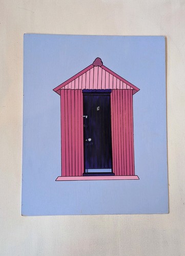 Pink beach hut - pink, art