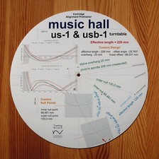 Cartridge Alignment Protractor for Music Hall US-1/USB-1 Turntable Tonearms