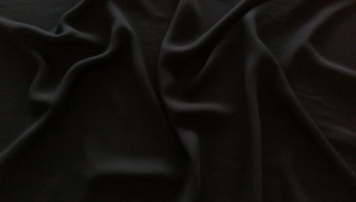 Black polyester chiffon fabric - black,