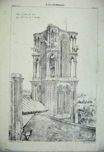 Antique old print 0105 laon - old,