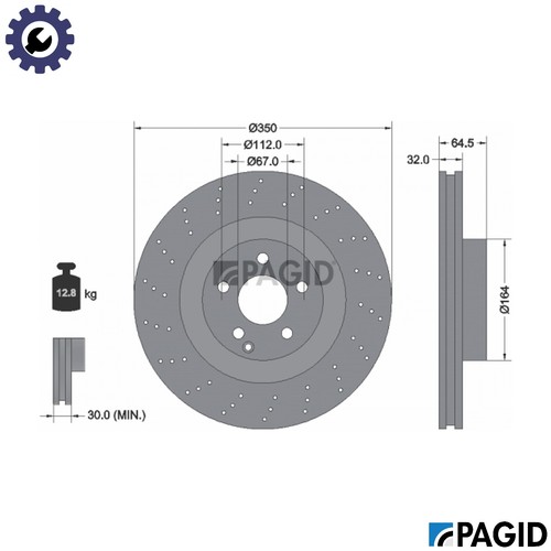 Brake disc 54764nhc - 2x, for