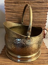 Hammered Brass Coal Scuttle