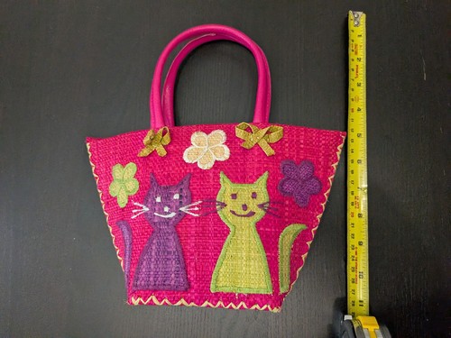 Hand made straw basket - made, for