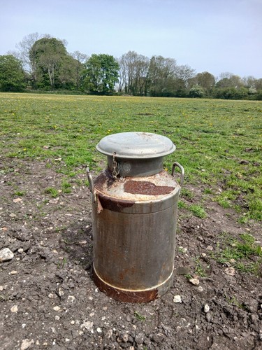 Vintage steel metal milk