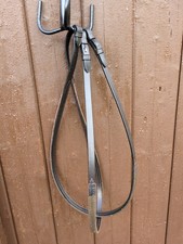 English Leather Half Rubber Show Reins  - Brown, Small Pony *Free Postage*