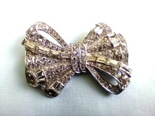 Vintage Silver Tone Duette Dress Clips Brooch