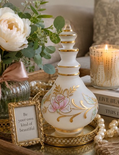 Vintage frosted glass perfume - frosted,