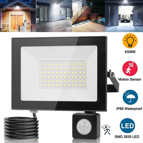Led floodlight with pir motion - led,