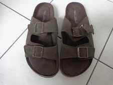 £32.00 M&S Khaki Leather Upper Sandals Size 12 Standard Fit NWT