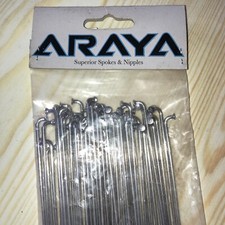 36 x Araya Double Butted 14G Bicycle Spokes - Silver - 232mm  - 258mm