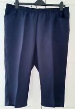 Freemans Ladies Navy Elasticated Waist Cropped Trousers Size 24 BRAND NEW