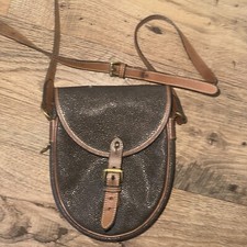 Mulberry Cross Body Bag Scotchgrain Leather Oval Authentic Brown Saddle Used