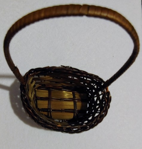 Mini brown oblong wicker - brown,
