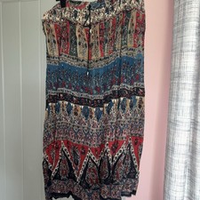 Indian Crinkle Cotton Skirt Drawstring 14 -18 Red Blue Green