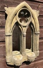 Gothic Arch Mirror double candle sconce stone home or garden mirror 48cm/19" H