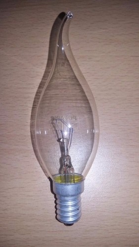 40w bent flame - bent, candle