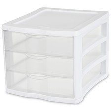 Sterilite 3 Drawer Unit, Clear