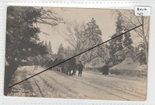 ABINGDON Berkshire  April 1908  Snow Scene - The Snow Plough  horses & people RP